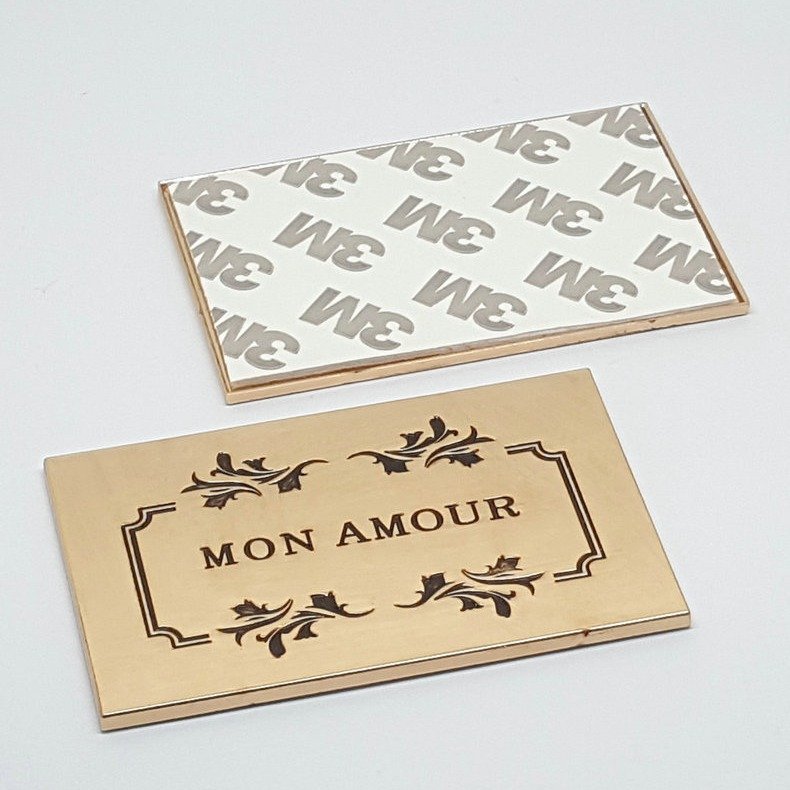 Adhensive Metal Plate Engrave Logo With 3M sticker Backside AS5305