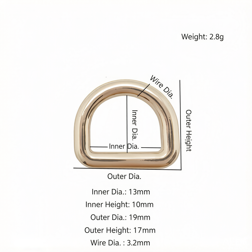 Seamless D-ring With Round Wire
