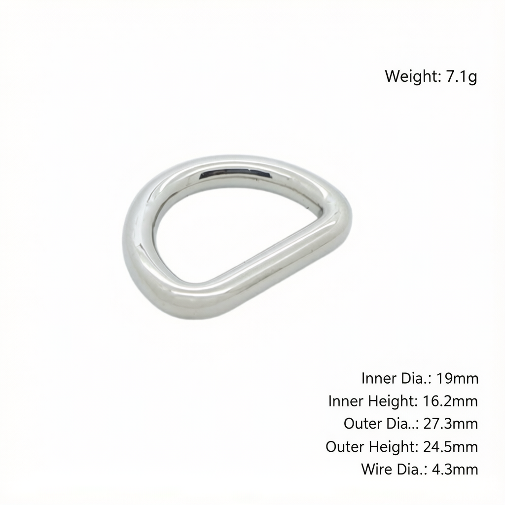 Seamless D-ring With Round Wire