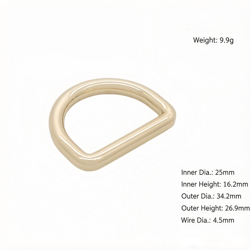 Seamless D-ring With Round Wire