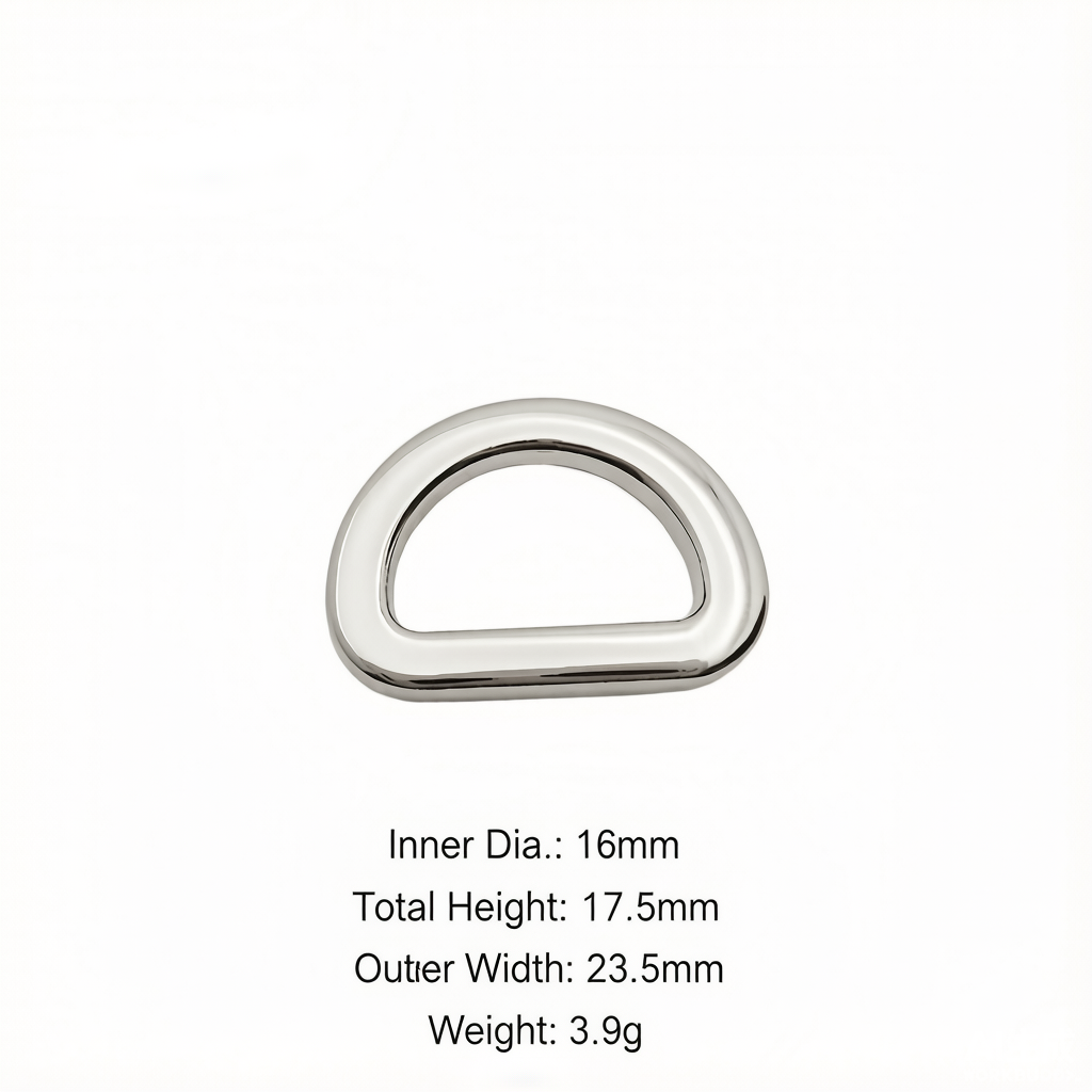 Zinc Alloy Seamless Flat-Wire D-Ring Used For Bag