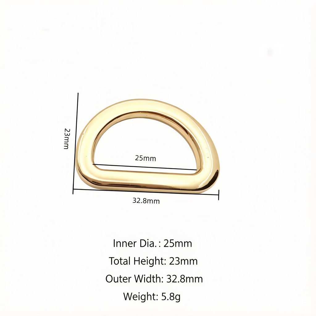 Zinc Alloy Seamless Flat-Wire D-Ring Used For Bag