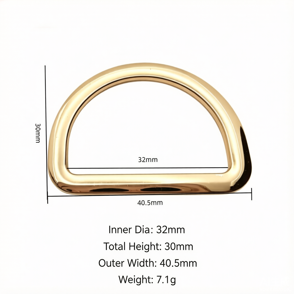 Zinc Alloy Seamless Flat-Wire D-Ring Used For Bag