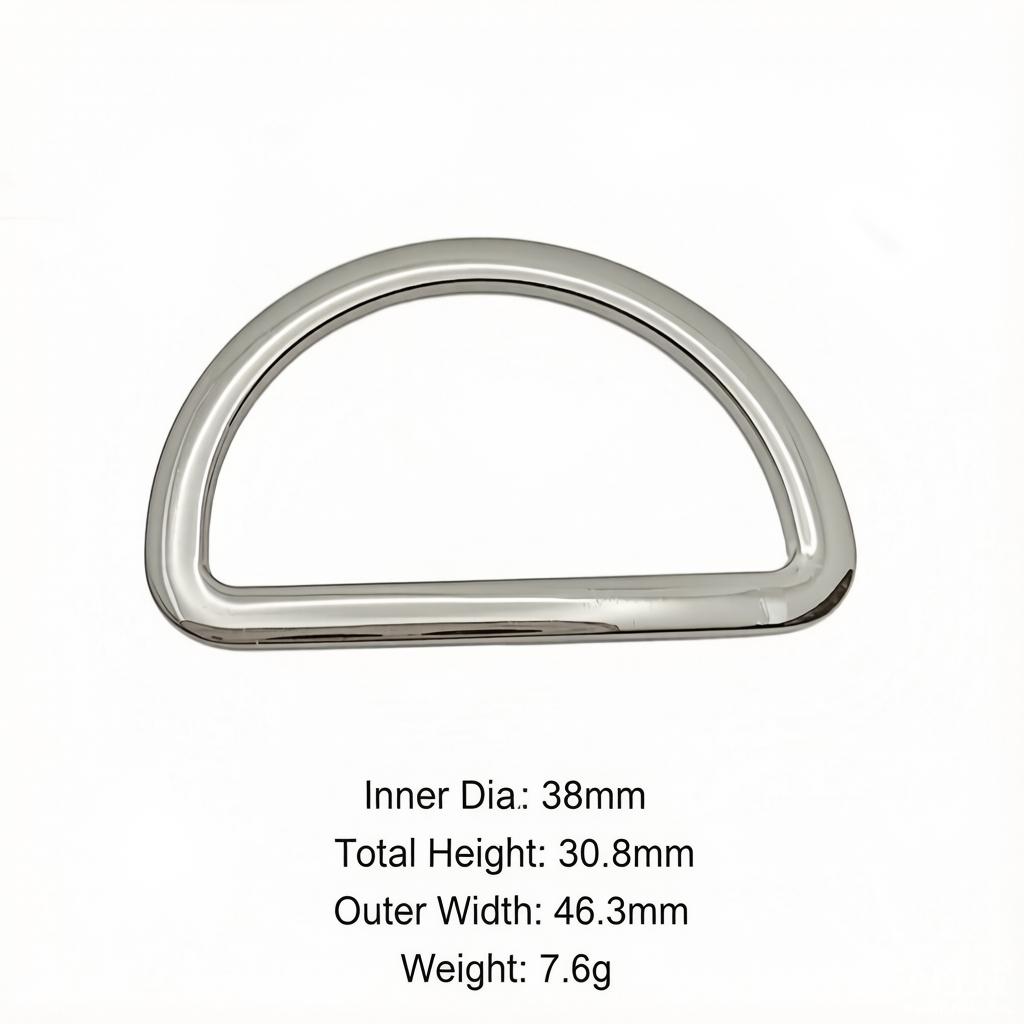 Zinc Alloy Seamless Flat-Wire D-Ring Used For Bag